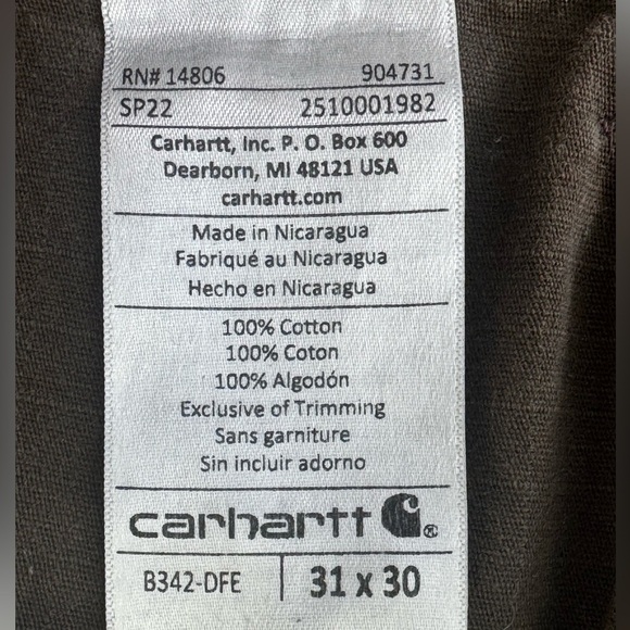 CARHARTT RELAXED STRAIGHT RIPSTOP DOUBLE-FRONT CARGO PANTS BROWN #: B342-DFE 31x - Picture 6 of 8